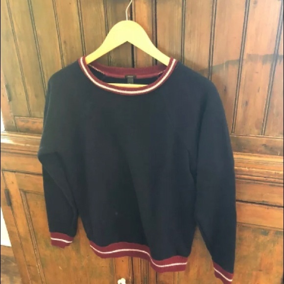 JCrew Collegiate-Style Sweatshirt Ringer Trim (S) - Picture 2 of 6